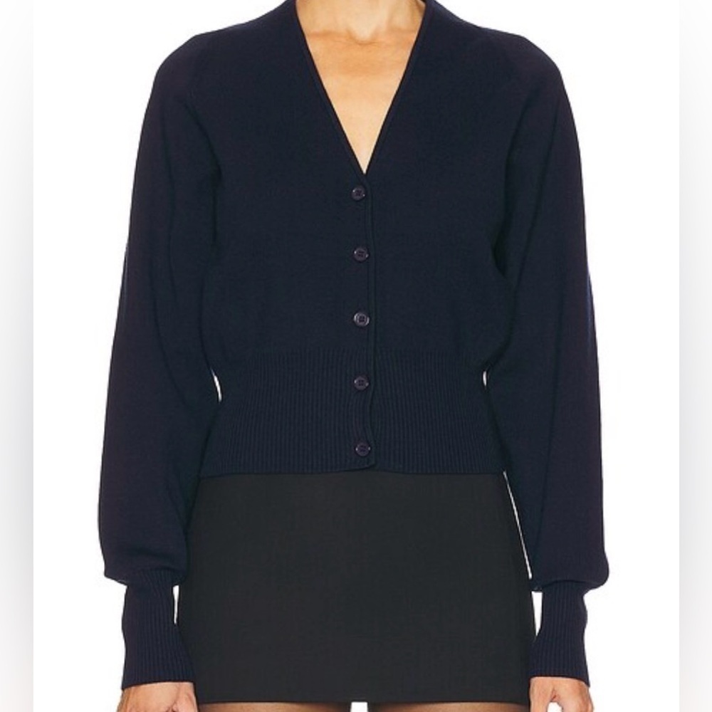 EUC Trina Turk Navy Blue V Neck Sweater